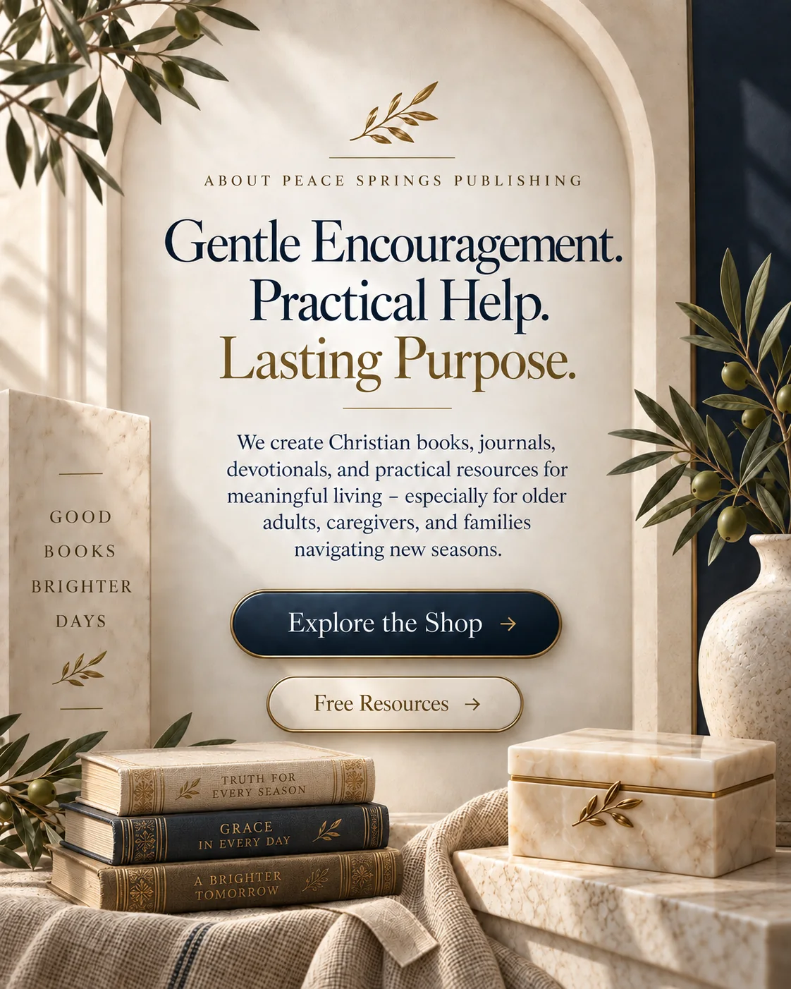 About Peace Springs Publishing: Gentle Encouragement, Practical Help, Lasting Purpose